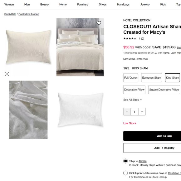 HOTEL COLLECTION ! Artisan Duvet Cover, Full/Queen - Picture 13 of 14